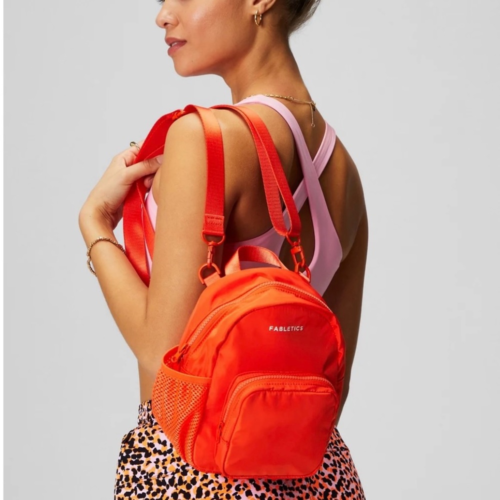 Fabletics Passion Orange Mini Backpack NWT